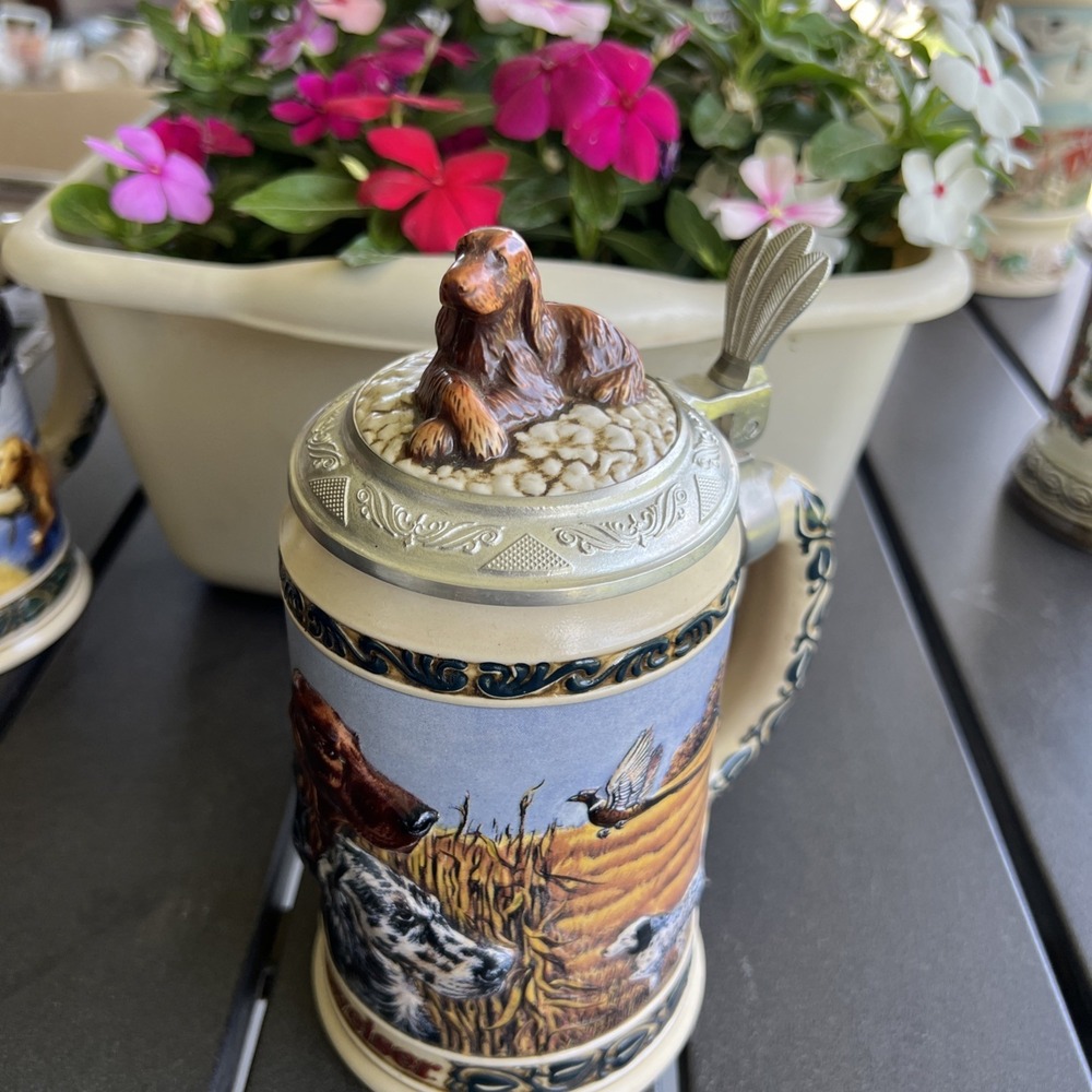 Budweiser Hunter's Companion Setters Stein CS205 Anheuser Busch Numbered No Box
